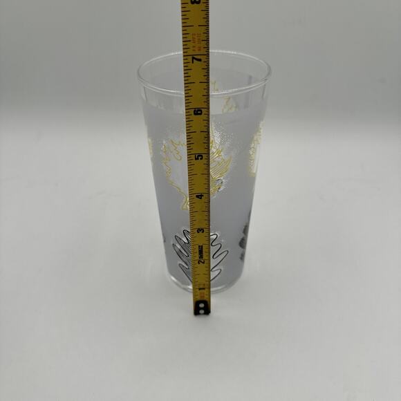 Libbey Vintage Set Of 5 Tall Frosted Maple Leaves Glasses - Picture 5 of 5